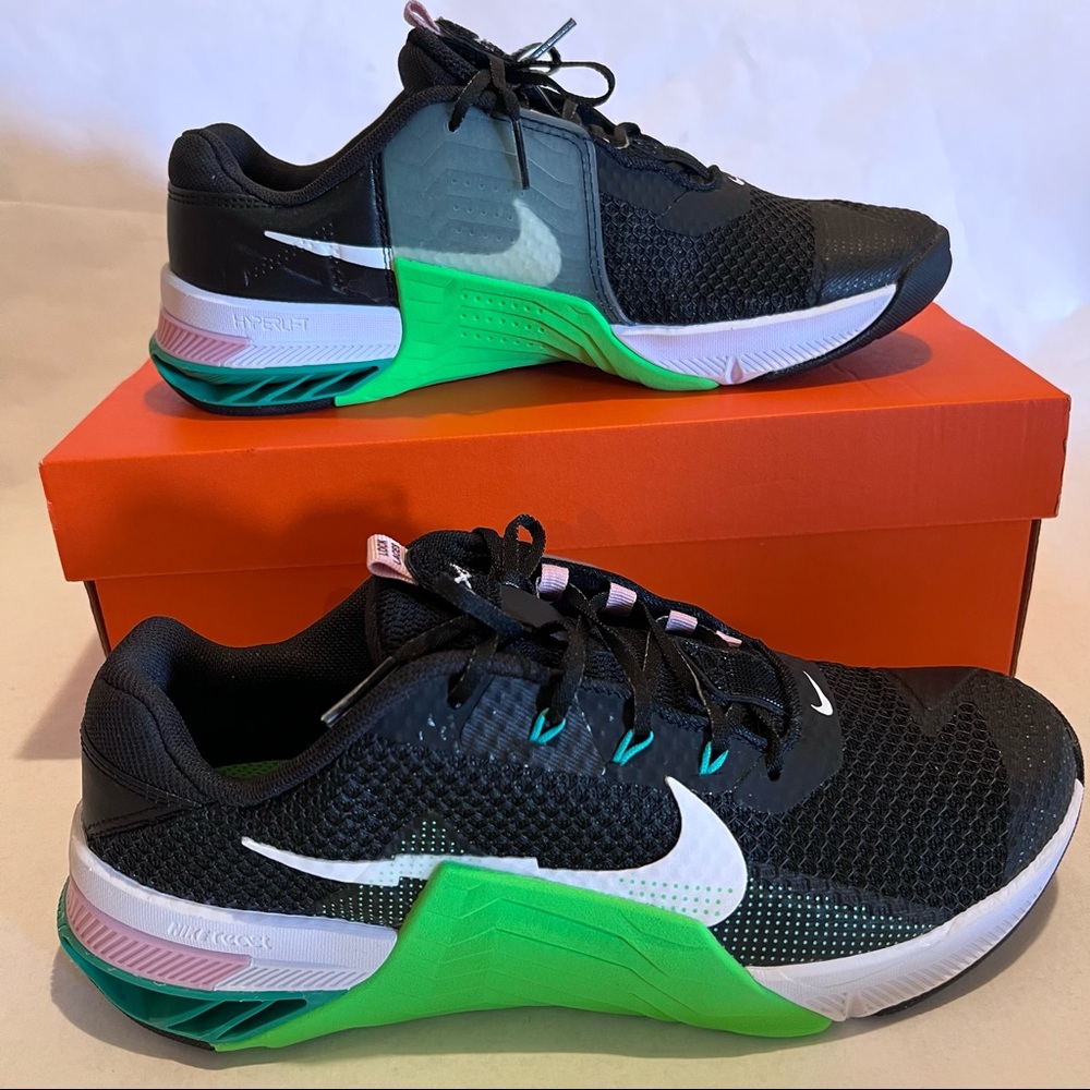 Nike Metcon 7 Sneakers Black/Green Strike/Pink Glaze/White Size 10